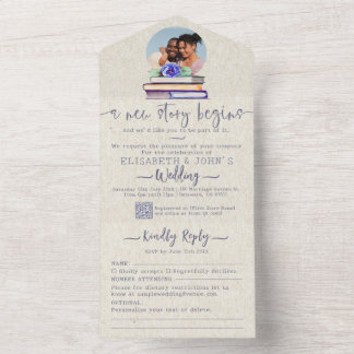 Invitación Todo En Uno Añadir libros de fotos y Boda de lavadora de color