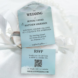 Invitación Todo En Uno Angel Wings Heavenly Blessenly Boda