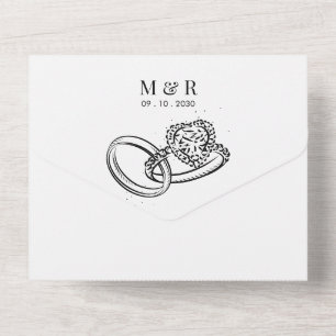 Invitación Todo En Uno Anillo de boda minimalista simple