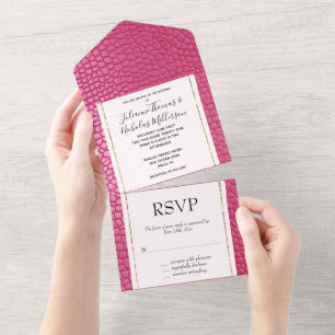 Invitación Todo En Uno Animal de Girly Pink