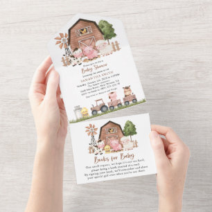 Invitación Todo En Uno Animales de granja, Animales adorables, Granero, B