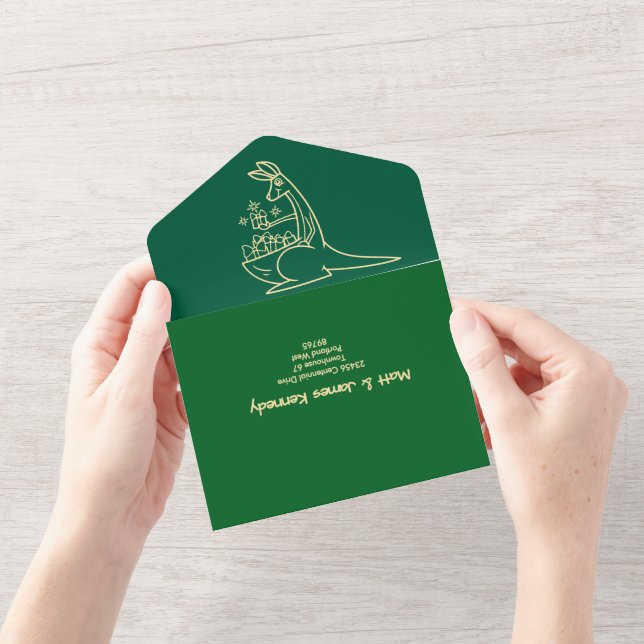 Invitación Todo En Uno Animales verdes australianos frescos (Apertura)