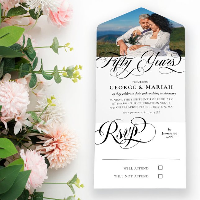 Invitación Todo En Uno Aniversario de Bodas de 50 años con Foto de Remoli (Subido por el creador)