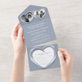 Invitación Todo En Uno Aniversario de bodas de plata 25 años fiesta event