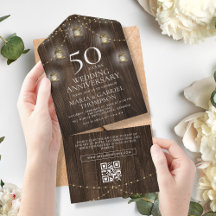 Aniversario del 50° Boda de Rustic Wood