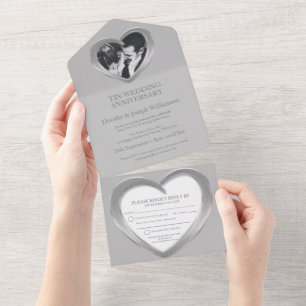 Invitación Todo En Uno Aniversario del boda de Trinidad y Tobago evento d