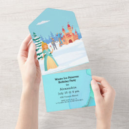Invitación Todo En Uno Aniversario Real de la Princesa de Hielo de Invier