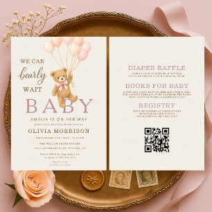 Invitación Todo en Uno Apenas Podemos Esperar Niña Baby Showe