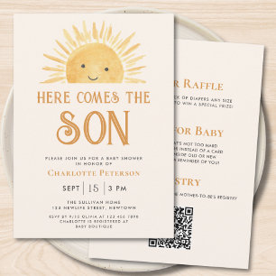 Invitación Todo en uno aquí viene el hijo Baby Shower