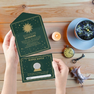 Invitación Todo En Uno Aquí Viene El Hijo   Sun Tarot Baby Shower