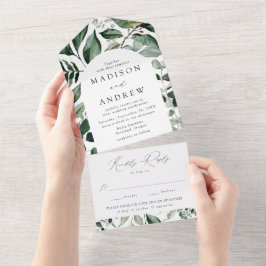 Invitación Todo En Uno Arco de exuberante vegetación para boda