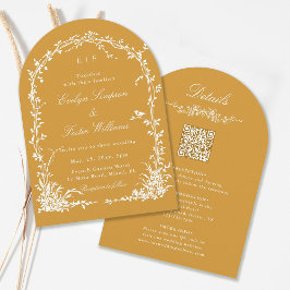 Invitación Todo en Uno Arco Floral Jardín Boda Amber