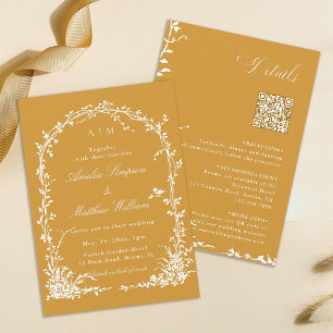 Invitación Todo en uno Arco Floral Jardín Boda Amber