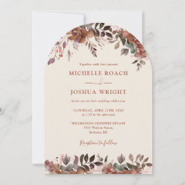 Invitación Todo en uno Arco floral rústico Boda de otoño