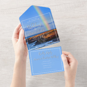 Invitación Todo En Uno Arcoiris, esperanza y felicidad, Boda