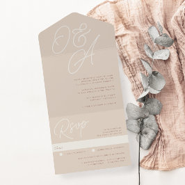 Invitación Todo En Uno Arena | Script Watermark Monogram Boda