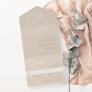 Invitación Todo En Uno Arena Script Watermark Monogram Boda