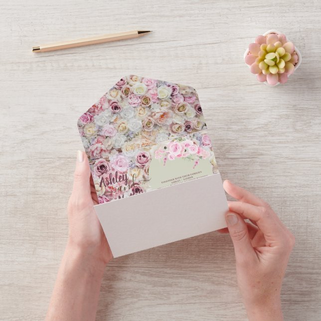 Invitación Todo En Uno Aroma Amarillo de Arco Floral Rosa (Video)