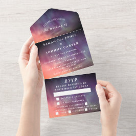 Invitación Todo En Uno Aurora Starry Night Stars Sky Boda