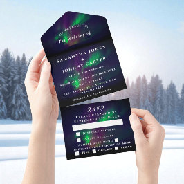 Invitación Todo En Uno Aurora Starry Night Stars Sky Boda Todo En Uno I