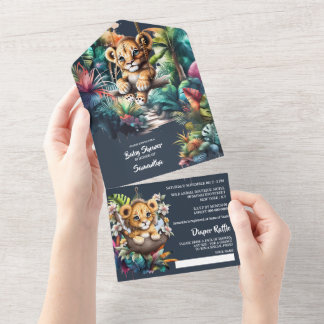 Invitación Todo En Uno Aventura de Safari zoo de la jungla
