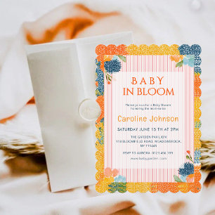 Invitación Todo en uno Baby en flor Jardín Baby Shower