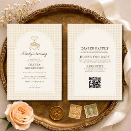 Invitación Todo en Uno Baby está Preparando Café Baby Shower