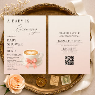 Invitación Todo en uno, Baby está preparando la Fiesta de Bab