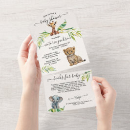 Invitación Todo En Uno Baby Jungle Safari Baby Shower