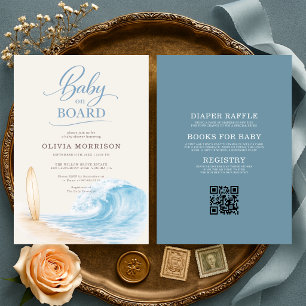 Invitación Todo en uno Baby on Board Baby Shower
