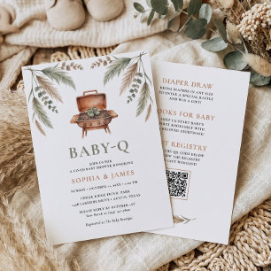 Invitación Todo en Uno Baby Q Pampas Grass Parrilla Botitas