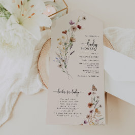 Invitación Todo En Uno Baby Shower Boho All In One Invite