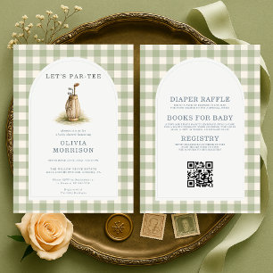 Invitación Todo en Uno Baby Shower de Golf Par-Tee