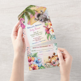 Invitación Todo En Uno Baby Shower de playa