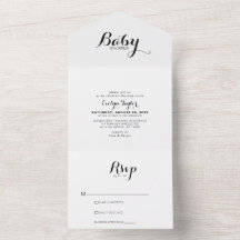 Baby Shower formal de caligrafía moderna