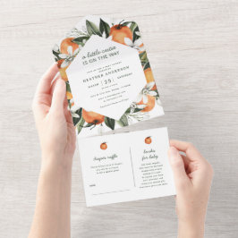 Invitación Todo En Uno Baby Shower Neutral de la pequeña relación de géne