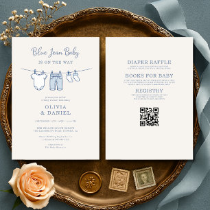 Invitación Todo en Uno Baby Shower para Parejas con Bebé en P