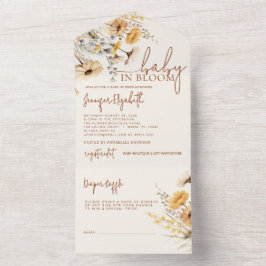 Invitación Todo En Uno Baby Shower Wildflower