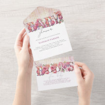 Baby Shower y libros para Baby Floral Pink Gold