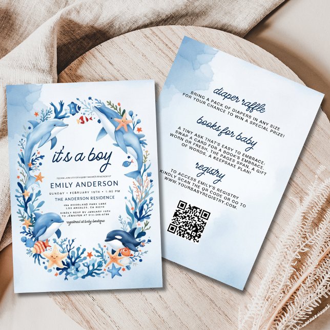 Invitación Todo en uno bajo el mar es un niño Baby Shower (Subido por el creador)