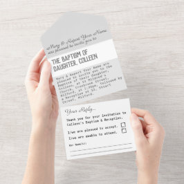 Invitación Todo En Uno Baptismo Christening All In One Invitation