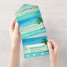 Invitación Todo En Uno Beach Sunset Tropical Destination Hawaii Summer A