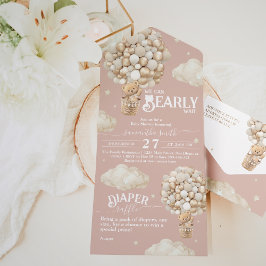 Invitación Todo En Uno Bear Bear Bear Bearly Wait Baby Shower
