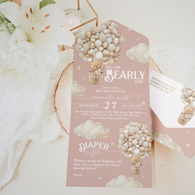 Invitación Todo En Uno Bear Bear Bear Bearly Wait Baby Shower (Subido por el creador)
