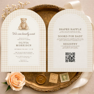Invitación Todo en uno Bearly Wait Baby Shower