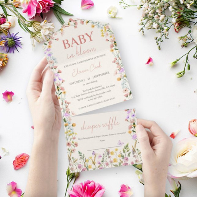 Invitación Todo En Uno Bebé en el floreciente Baby Shower (Subido por el creador)