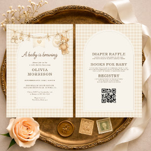Invitación Todo en Uno Bebé está preparando la Colada Sorpres