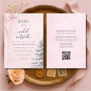 Invitación Todo en uno, bebé, hace frío afuera, arco, baby sh