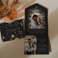 Black 2 foto acuarela botánica guardar la fecha