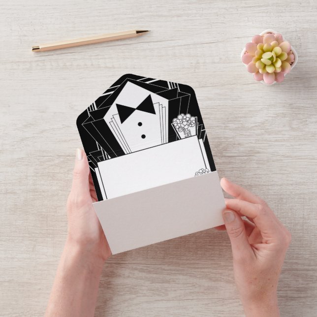 Invitación Todo En Uno Black Tie Champagne (Video)